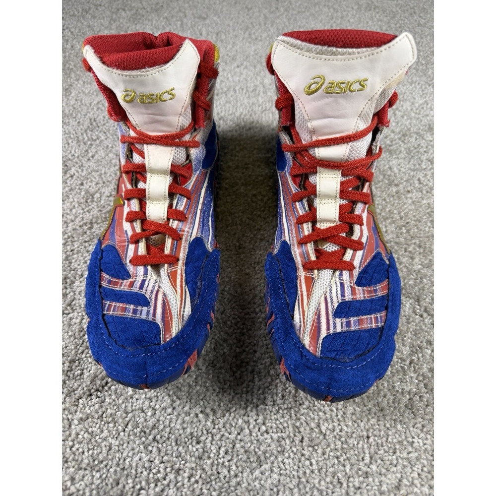ASICS Aggressor 3 Wrestling Shoes Size 12 Red White Blue Gold J508Y Sneakers
